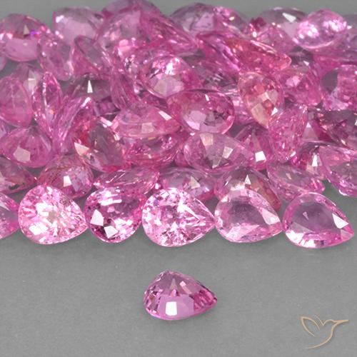 Zaffiro Rosa intenso naturale da 0.36 ct, Forma a pera, VVS-VS