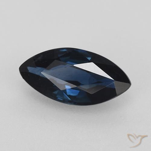 Zaffiro Blu scuro naturale da 0.75 ct, Taglio marquise, VVS-VS