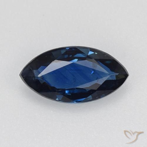 Zaffiro Blu navy naturale da 0.74 ct, Taglio marquise, VVS-VS