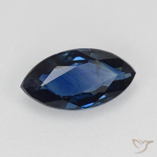 Zaffiro Blu navy naturale da 0.74 ct, Taglio marquise, VVS-VS