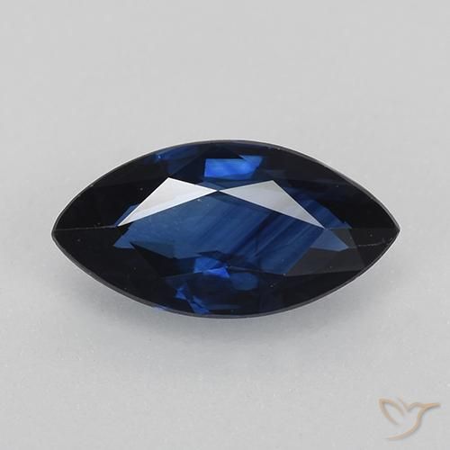 0.80ct Naturale Blu scuro Zaffiro, Taglio marquise, VVS-VS