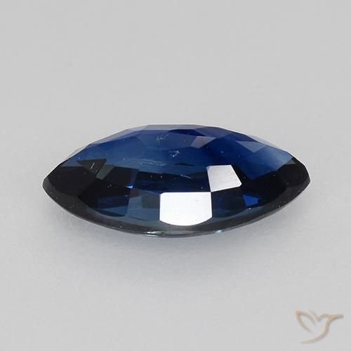 Zaffiro Blu scuro naturale da 0.80 ct, Taglio marquise, VVS-VS