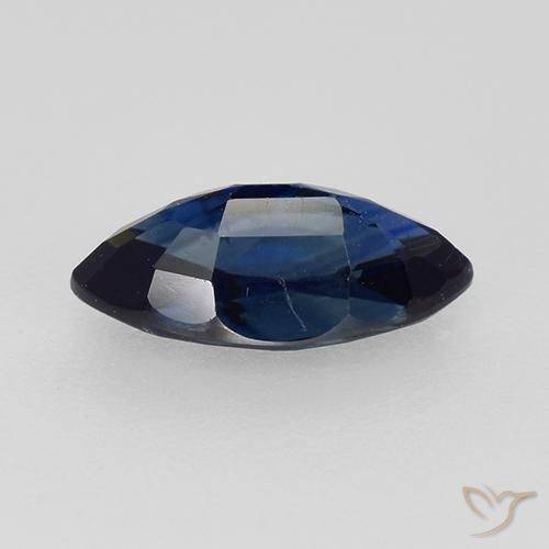 Zaffiro Azzurro crepuscolare naturale da 0.80 ct, Taglio marquise, VVS-VS