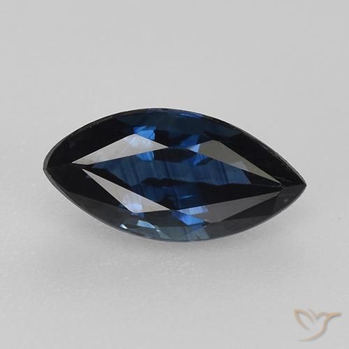 0.82ct Naturale Blu scuro Zaffiro, Taglio marquise, VVS-VS