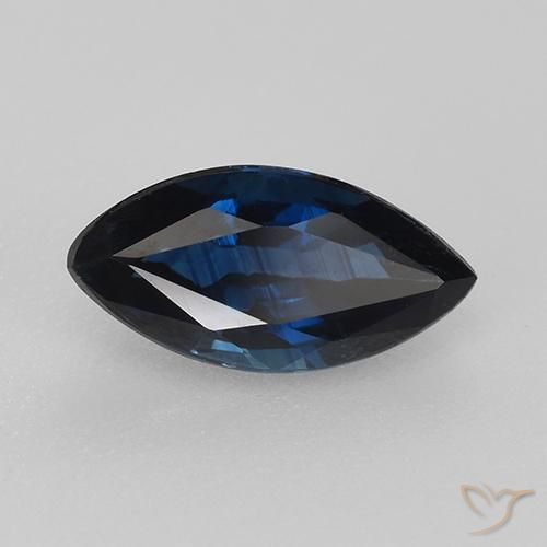 Zaffiro Blu scuro naturale da 0.82 ct, Taglio marquise, VVS-VS