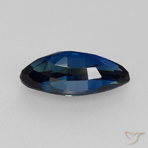 Zaffiro Blu scuro naturale da 0.82 ct, Taglio marquise, VVS-VS