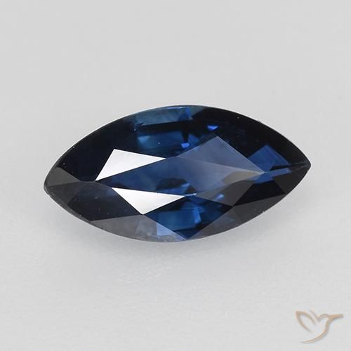 Zaffiro Azzurro crepuscolare naturale da 0.72 ct, Taglio marquise, VVS-VS