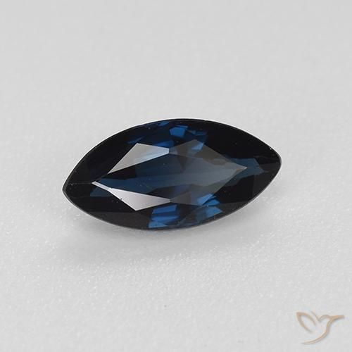 Zaffiro Blu scuro naturale da 0.73 ct, Taglio marquise, VVS-VS