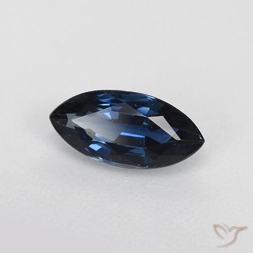 Zaffiro Blu scuro naturale da 0.75 ct, Taglio marquise, VVS-VS