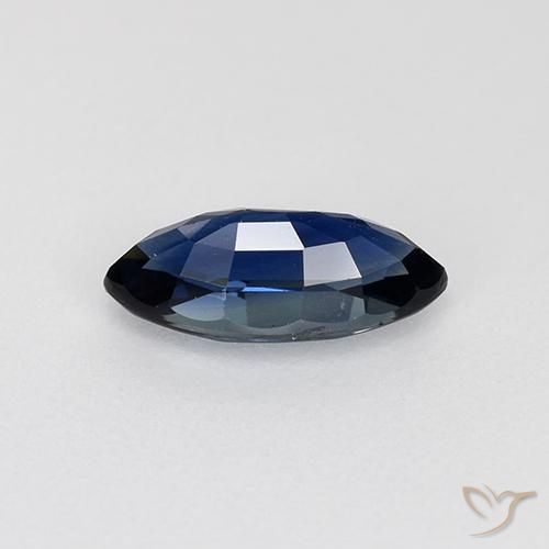 Zaffiro Blu scuro naturale da 0.75 ct, Taglio marquise, VVS-VS