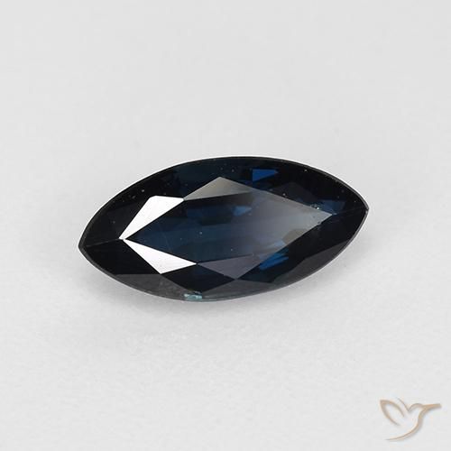 Zaffiro Blu notte naturale da 0.77 ct, Taglio marquise, VVS-VS