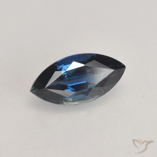 0.82ct Naturale Blu scuro Zaffiro, Taglio marquise, VVS-VS