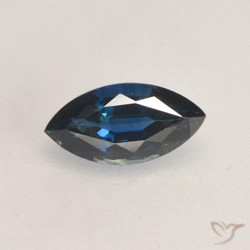 Zaffiro Blu scuro naturale da 0.82 ct, Taglio marquise, VVS-VS