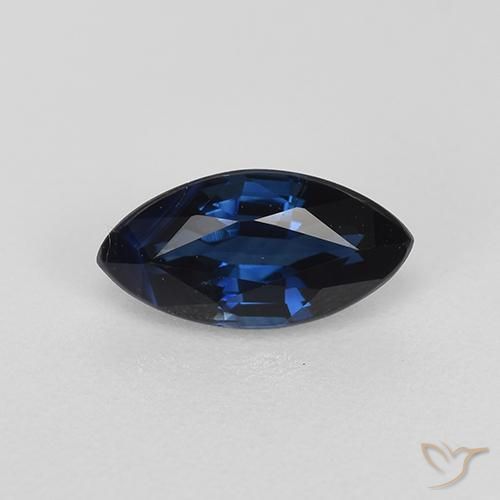 Zaffiro Blu navy naturale da 0.84 ct, Taglio marquise, VS