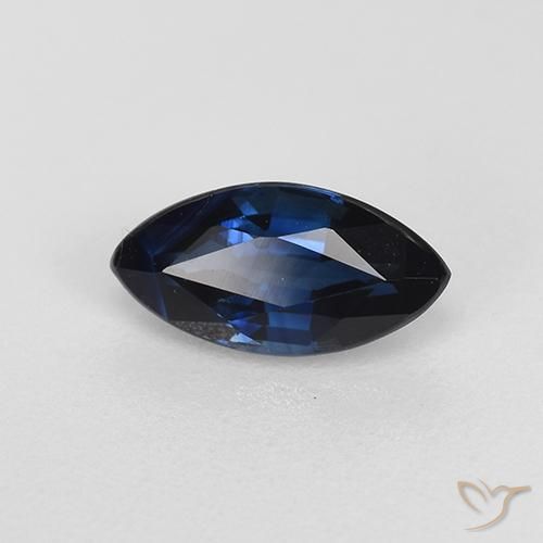 Zaffiro Blu navy naturale da 0.84 ct, Taglio marquise, VS