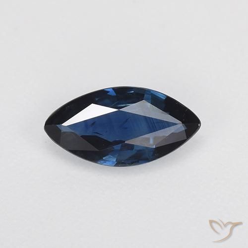 Zaffiro Blu reale naturale da 0.68 ct, Taglio marquise, VVS-VS