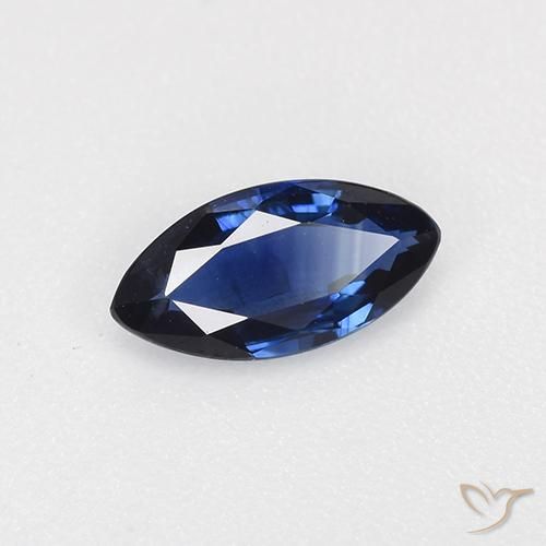 Zaffiro Blu navy naturale da 0.60 ct, Taglio marquise, VVS-VS