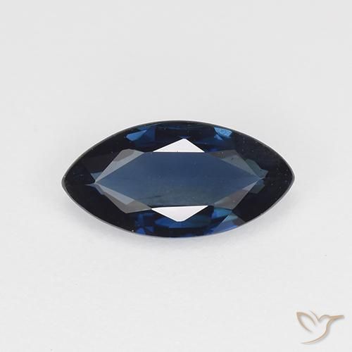 0.69ct Naturale Blu notte Zaffiro, Taglio marquise, VVS-VS