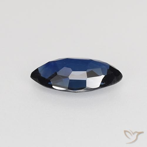 Zaffiro Blu scuro naturale da 0.69 ct, Taglio marquise, VVS-VS