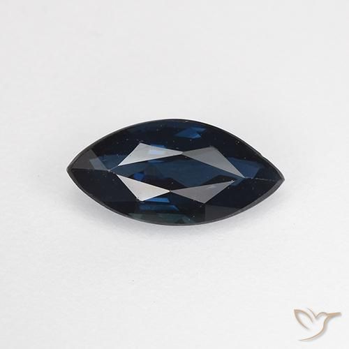 Zaffiro Blu scuro naturale da 0.64 ct, Taglio marquise, VVS-VS