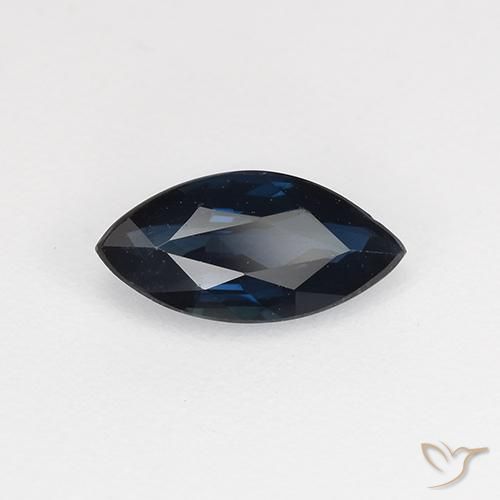 Zaffiro Blu scuro naturale da 0.64 ct, Taglio marquise, VVS-VS