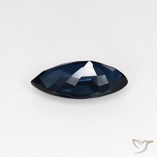 Zaffiro Blu scuro naturale da 0.64 ct, Taglio marquise, VVS-VS