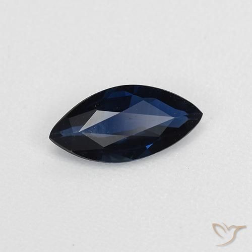 Zaffiro Blu scuro naturale da 0.47 ct, Taglio marquise, VVS-VS