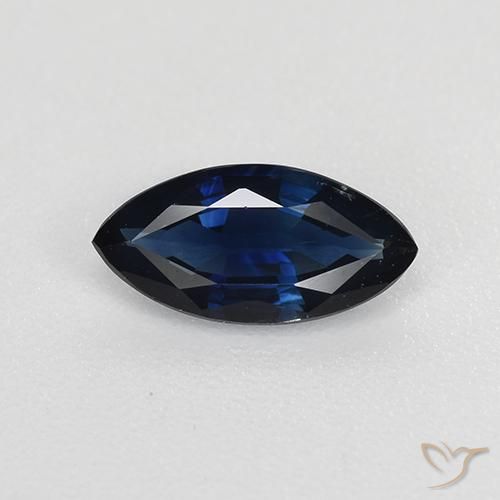 Zaffiro Azzurro crepuscolare naturale da 0.68 ct, Taglio marquise, VVS-VS