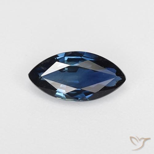 0.66ct Naturale Blu notte Zaffiro, Taglio marquise, VVS-VS, Photo A