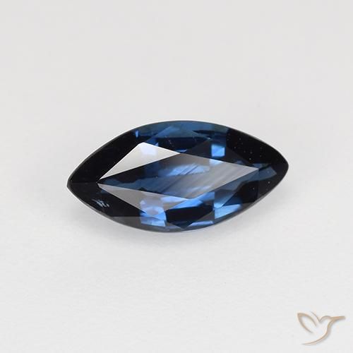 Zaffiro Blu scuro naturale da 0.69 ct, Taglio marquise, VVS-VS