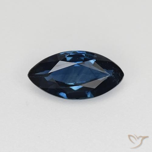 0.63ct Naturale Blu nerastro Zaffiro, Taglio marquise, VS