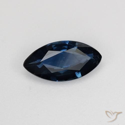 Zaffiro Blu nerastro naturale da 0.63 ct, Taglio marquise, VS