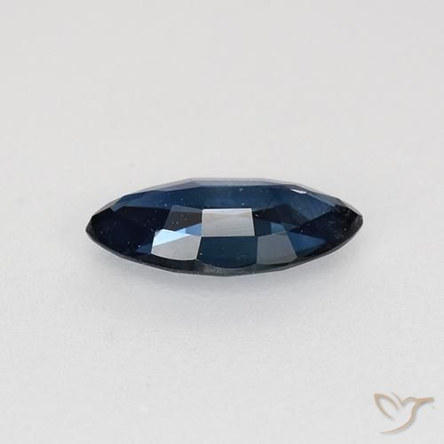 Zaffiro Blu nerastro naturale da 0.63 ct, Taglio marquise, VS