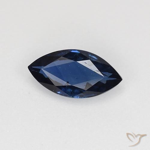 0.64ct Naturale Blu scuro Zaffiro, Taglio marquise, VS