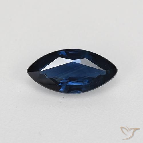 0.70ct Naturale Blu notte Zaffiro, Taglio marquise, VVS