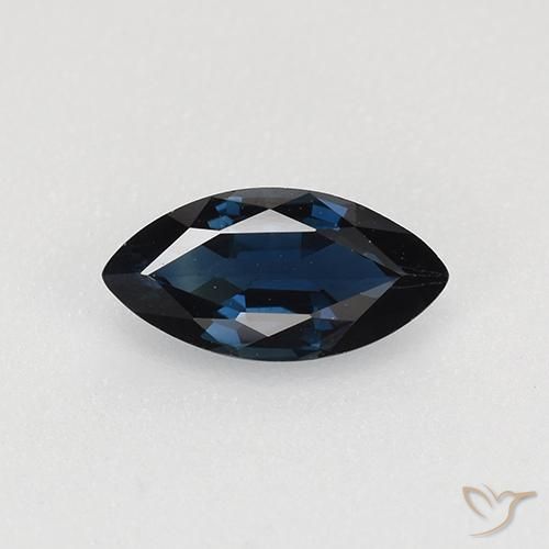 0.62ct Naturale Blu notte Zaffiro, Taglio marquise, VVS