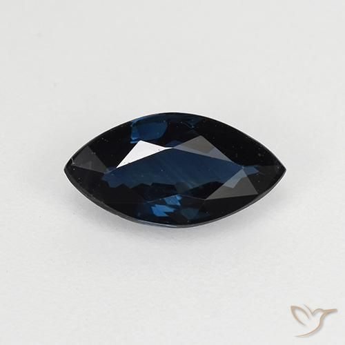 0.69ct Naturale Blu notte Zaffiro, Taglio marquise, VVS