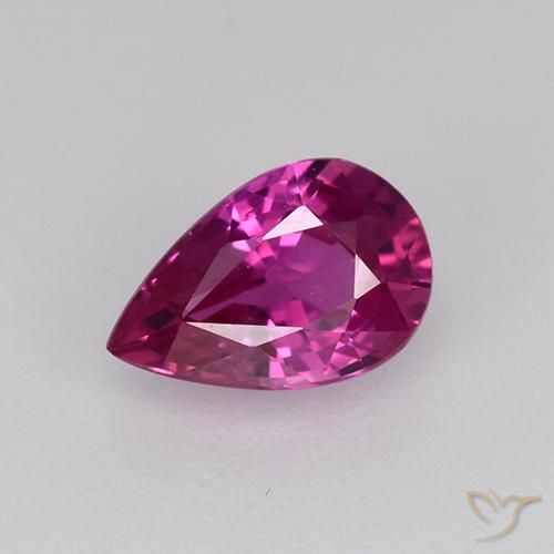 0.69ct Naturale Viola rossastro Zaffiro, Forma a pera, VVS