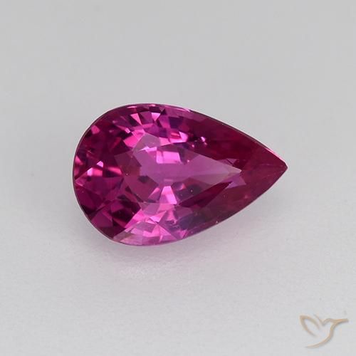 Zaffiro Viola rossastro naturale da 0.69 ct, Forma a pera, VVS