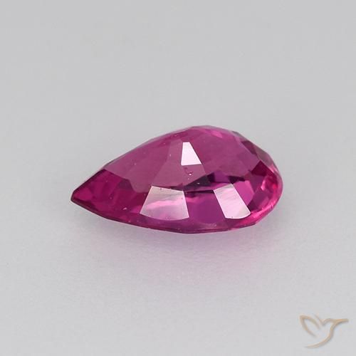 Zaffiro Viola rossastro naturale da 0.69 ct, Forma a pera, VVS