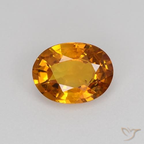 0.80ct Naturale Arancio Terra Zaffiro, Ovale, VS