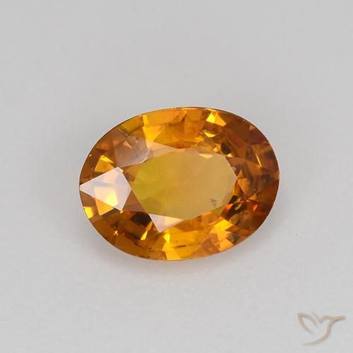 Zaffiro Arancio Terra naturale da 0.80 ct, Ovale, VS