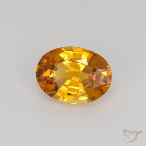 Zaffiro Arancio Terra naturale da 0.69 ct, Ovale, VVS-VS