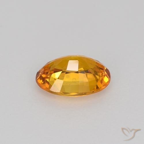 Zaffiro Arancio Terra naturale da 0.69 ct, Ovale, VVS-VS