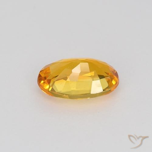 Zaffiro Arancio intenso-OroG naturale da 0.67 ct, Ovale, VVS-VS