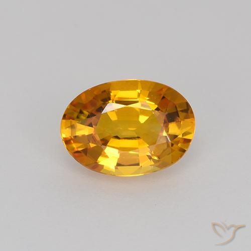 0.71ct Naturale Albicocca Arancia Zaffiro, Ovale, VVS-VS
