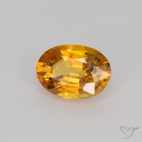 Zaffiro Albicocca Arancia naturale da 0.71 ct, Ovale, VVS-VS
