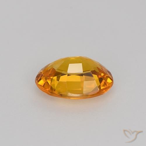 Zaffiro Albicocca Arancia naturale da 0.71 ct, Ovale, VVS-VS