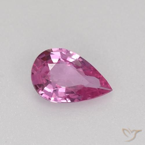 Zaffiro Viola rossastro naturale da 0.48 ct, Forma a pera, VVS