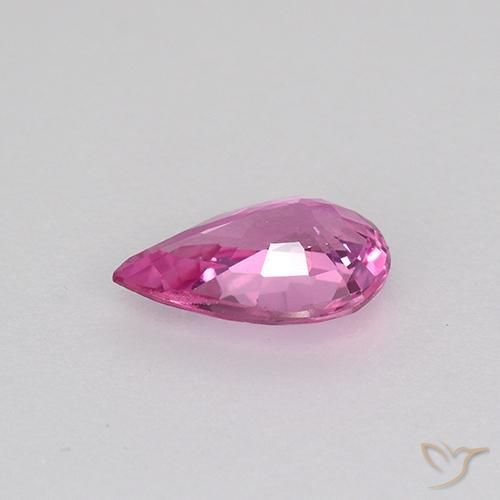 Zaffiro Viola rossastro naturale da 0.48 ct, Forma a pera, VVS